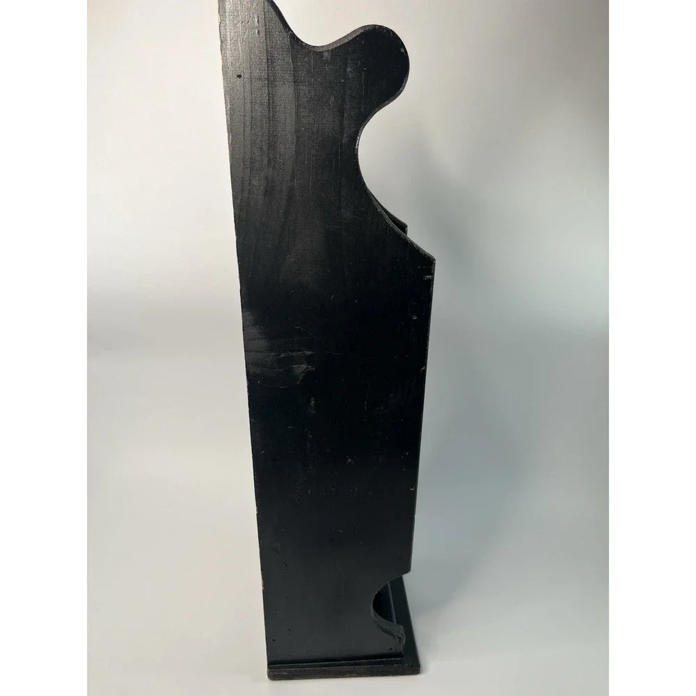 Black Wood Toilet Paper Holder Rustic Farmhouse Style Standing Dispenser
